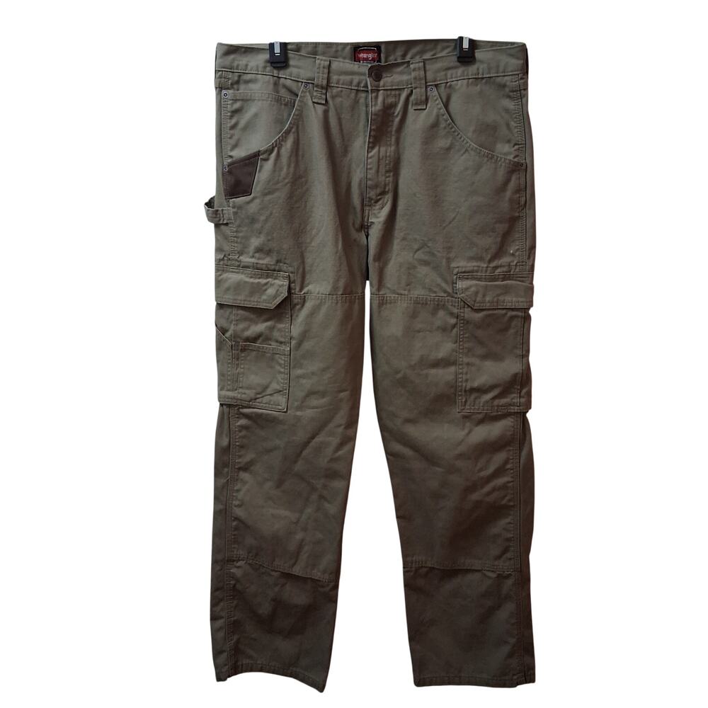 Wrangler Riggs Workwear Men Cargo Long Khaki Carpenter Pants or Bark Color-34x32